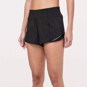 Black Lululemon hotty hot shorts, size 2